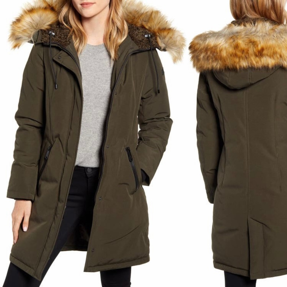 Sam Edelman Faux Fur Trim Coat